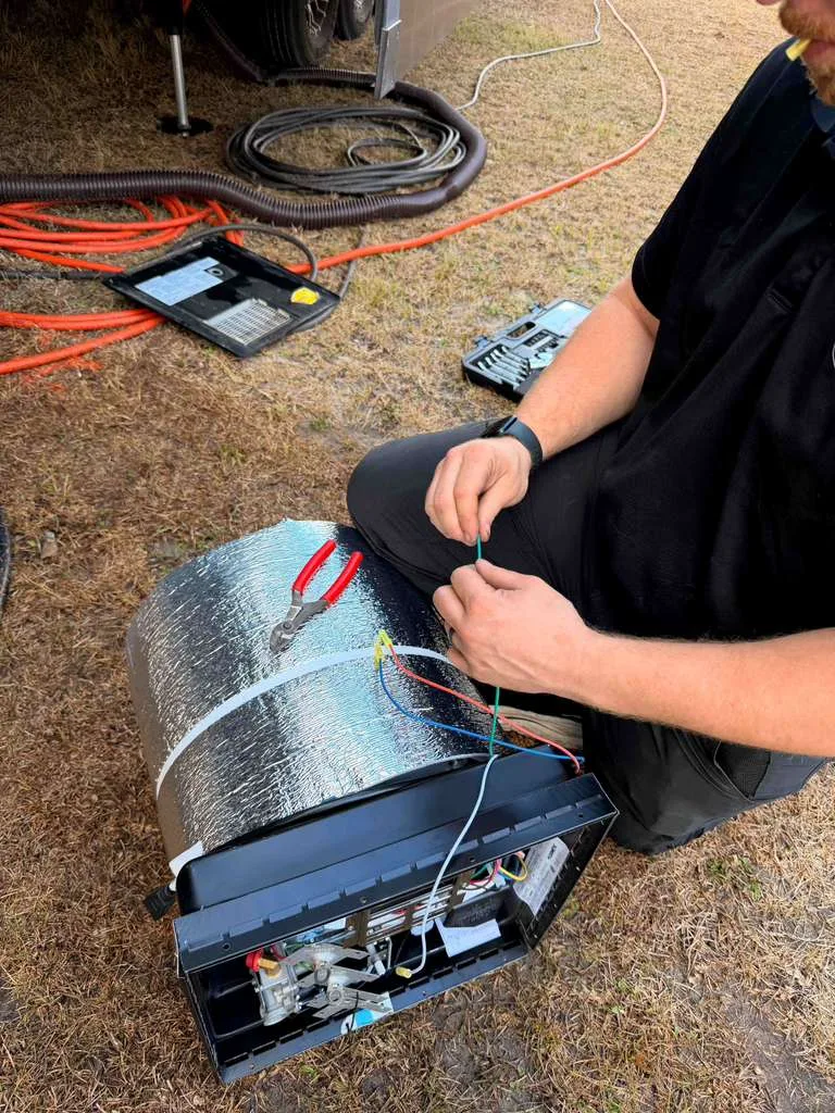 Connecting LP gas lines to a newly installed RV water heater